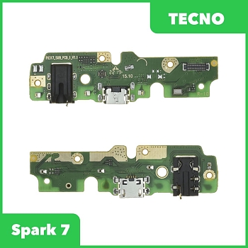 Системный разъем (разъем зарядки) для Tecno Spark 7, микрофон