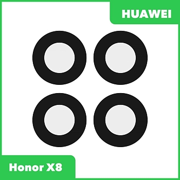 Стекло задней камеры для Huawei Honor X8 (TFY-LX1) (без рамки) (серебристый)