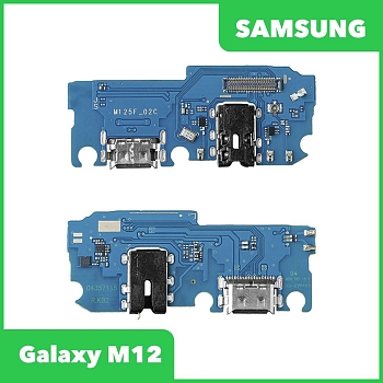 Шлейф, FLC для Samsung Galaxy M12 (M127F) плата системный разъем, микрофон