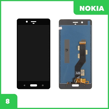 Дисплей (экран в сборе) для телефона Nokia 8 (TA-1004) (черный) Premium Quality