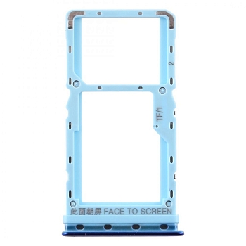 Держатель (лоток) SIM-карты для Xiaomi Mi A3, синий