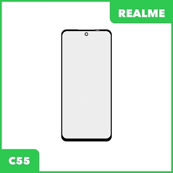 Стекло + OCA пленка для переклейки Realme C55 (черный)